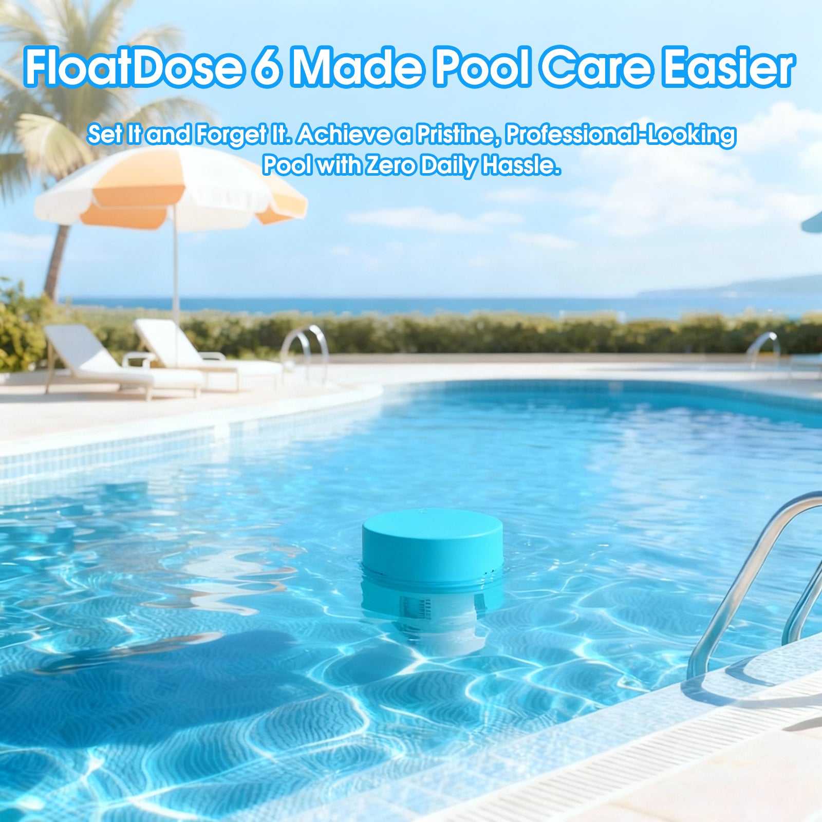 SplashNexus FloatDose 6 Ultra - Pool Chlorine Floater & Dispenser System with 6 Adjustable Settings, Includes Mineral Booster Bags for Enhanced Water Quality, for 3 Inch Chlorine Tablets, In Ground & Above Ground Pools
