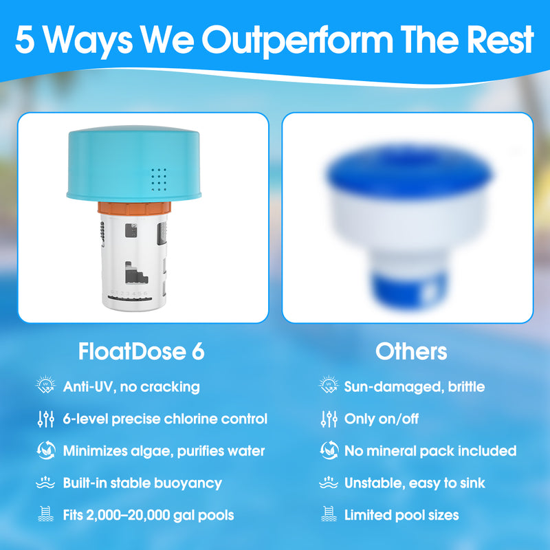 SplashNexus FloatDose 6 Ultra  Pool Chlorine Floater & Dispenser